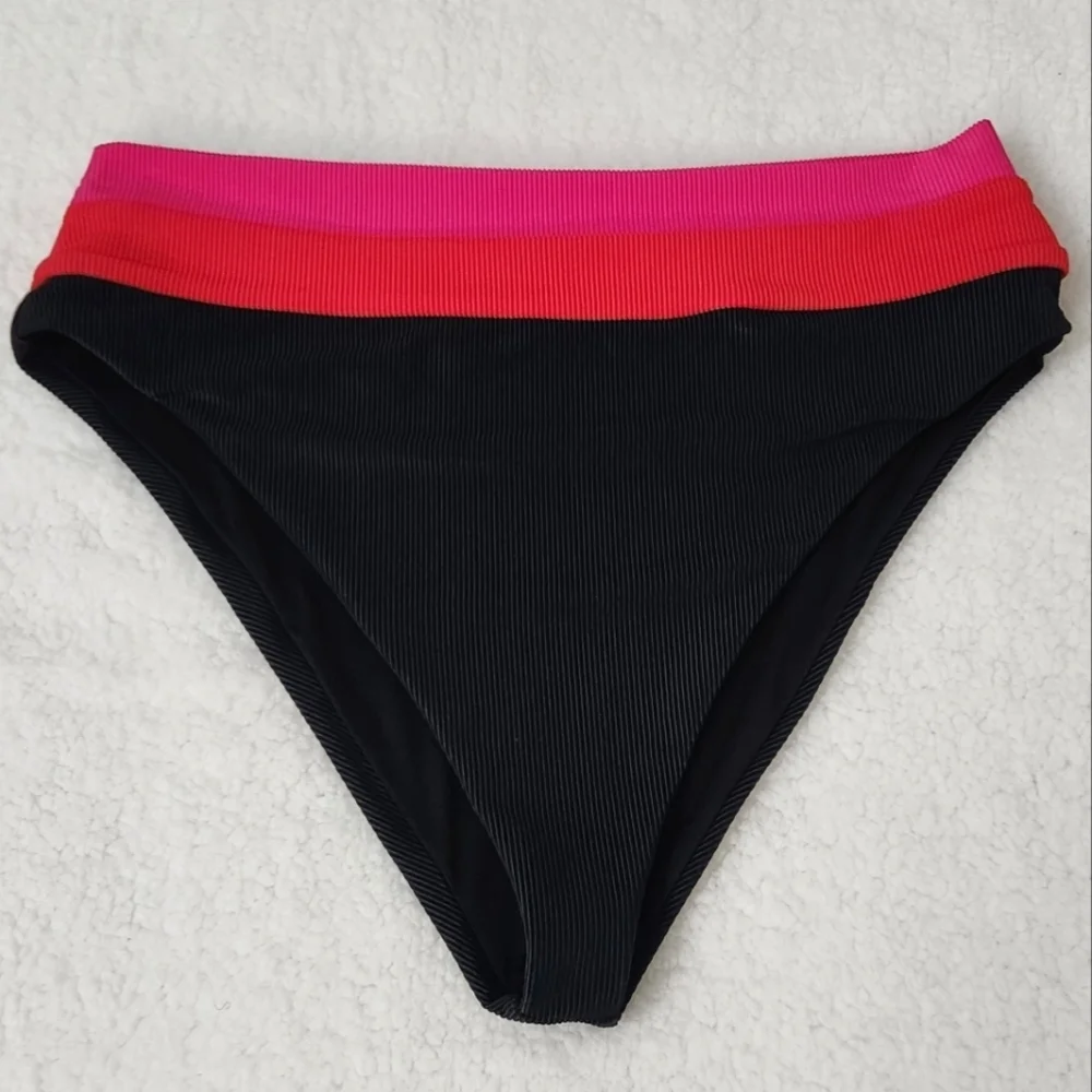 New!Beach Riot Heidi Bikini Bottom in‎ Glacier Colorblock